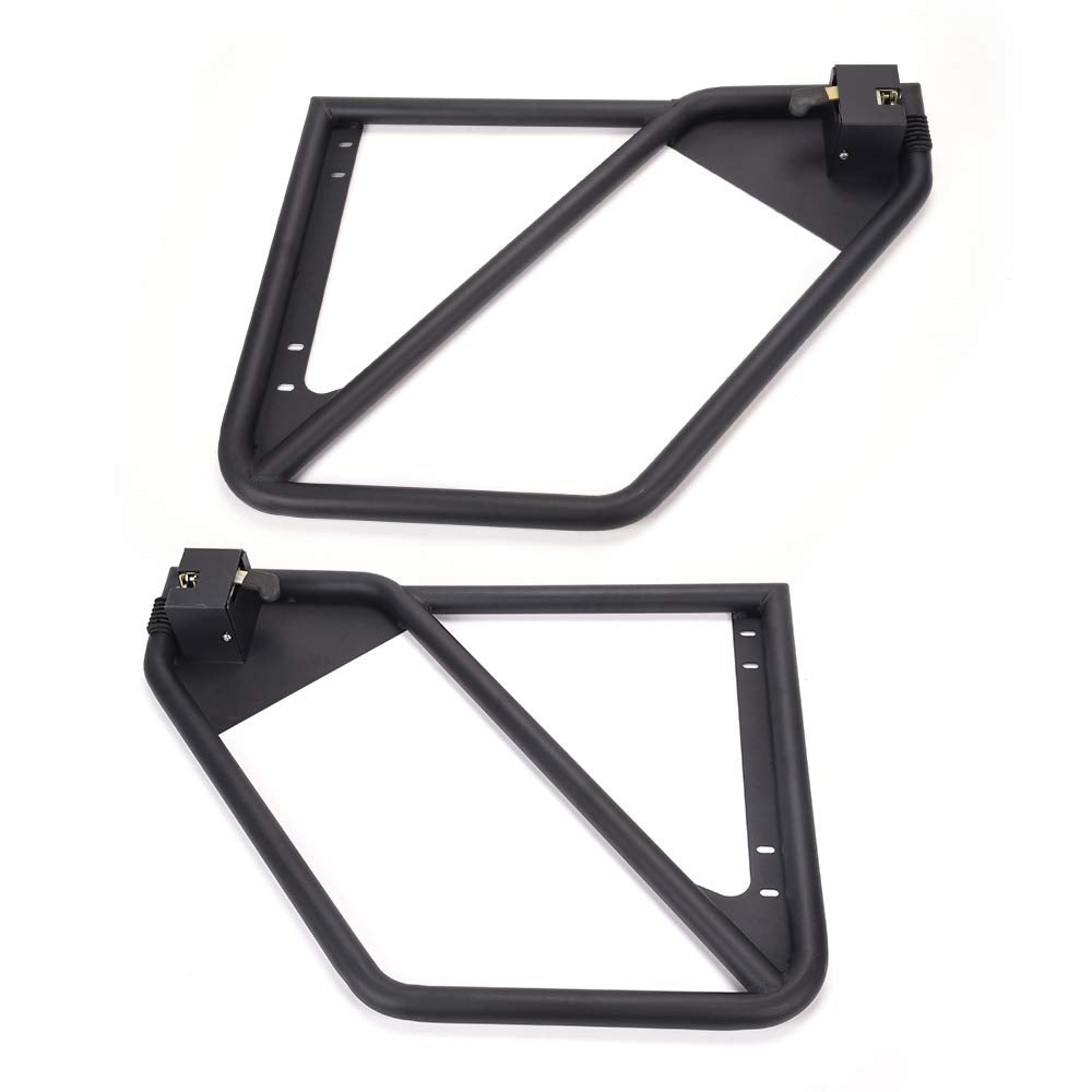 G-PLUS Steel Black Tubular Doors Compatible with Jeep Wrangler JK Unlimited 4 Doors 2007-2018 Front & Rear Tube Doors Without Mirror