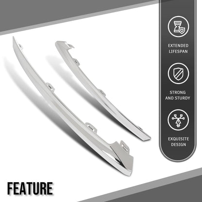 G-PLUS Front Bumper Molding Trim Cover Right & Left Compatible with Volvo XC60 2022 2023 2024 32227905, 32227906 Silver
