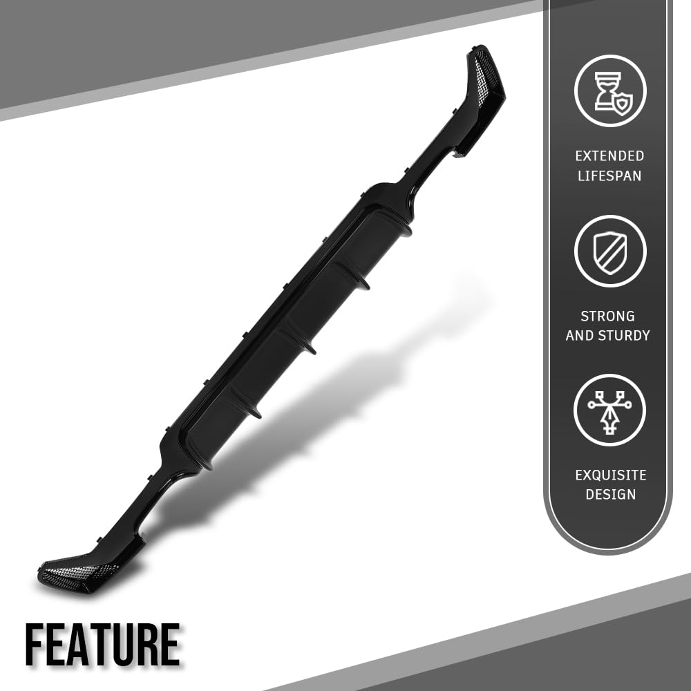 G-PLUS Rear Diffuser Compatible with BMW 4 Series F32 F33 F36 2014-2018 with M Sport Performace Rear Bumper Only Not Fit Regular Rear Bumper Black