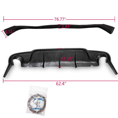 Front Bumper Lip & Rear Bumper Diffuser Spoiler Splitter Valance Body Kit Replacement for IS250 IS350 2006-2008 F Sport Style PU Add On