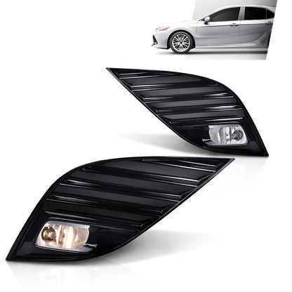 G-PLUS Bumper Fog Light Lamp w/Bezel+Switch Compatible with TOYOTA CAMRY SE XSE 2018-2020 81482-06170, 81482-06180, 81481-06170, 81481-06180