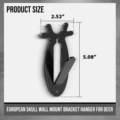 G-PLUS 1 Pack of Wall Hanger Hook European Antler Style Wall Mount Bracket for Hanging Mounting Deer, Antler S, Whitetail Deer, Mule Deer and Many Other Animals Living Room Bedroom Home Decor Black