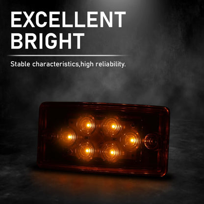 G-PLUS LED Front 5pcs Rectangle Cab Lights, Fit Freightliner Century/Columbiaor/Volvo Trucks, Amber Top Roof Running Cab Marker Light, Clearance & Indicator Lamp