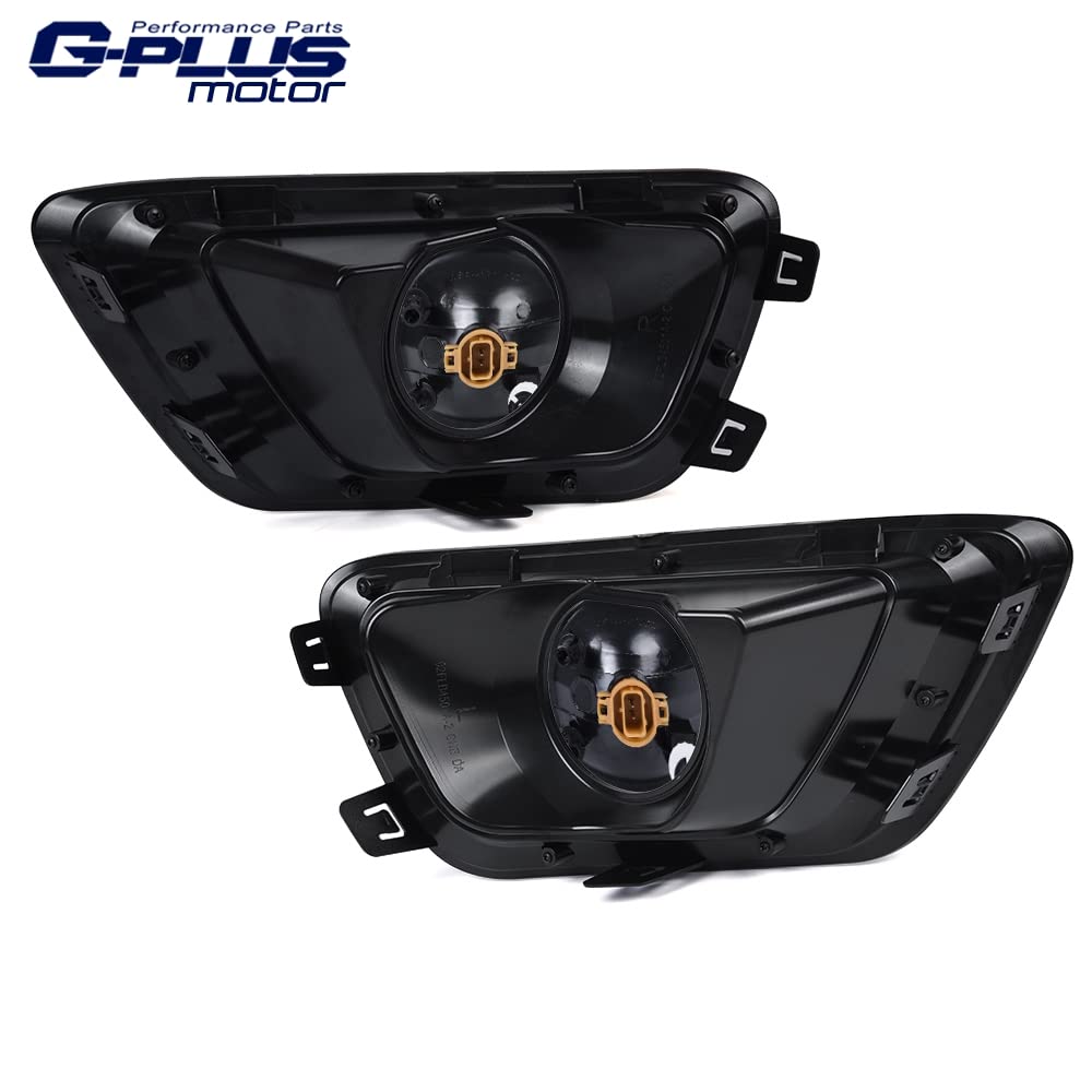G-PLUS Fog Light Lamps Compatible With 2015-2019 Chevy Colorado Smoke Lens w/Chrome Trim Bezel Cover+Switch Replacement One Pair