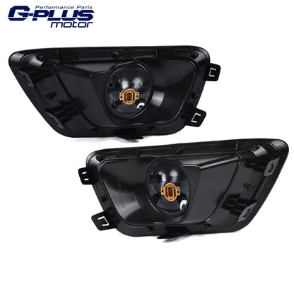 G-PLUS Fog Light Lamps Compatible With 2015-2019 Chevy Colorado Smoke Lens w/Chrome Trim Bezel Cover+Switch Replacement One Pair