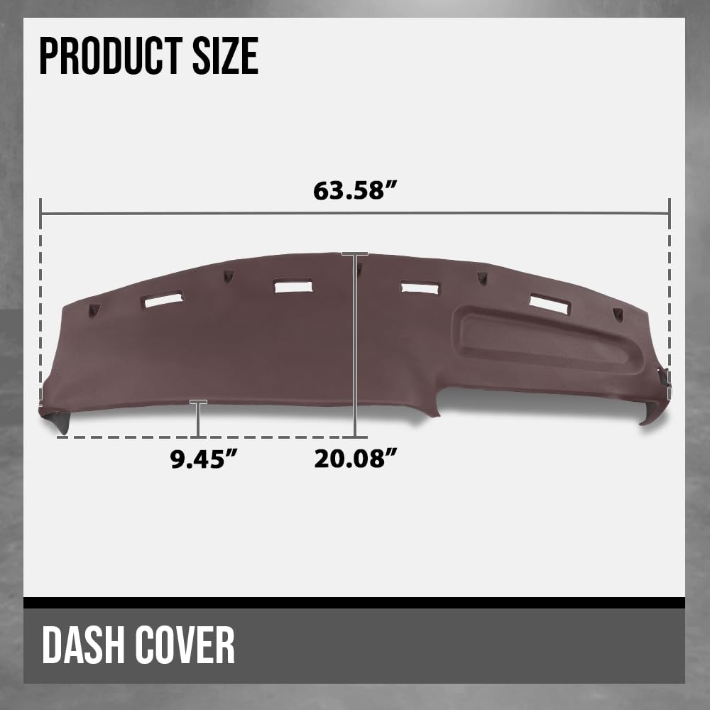 G-PLUS TPE Dash Cover Skin Dash Cover Overlay Skin Compatible with Dodge Ram 1500 2500 3500 Truck 1994 1995 1996 1997 Red