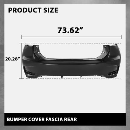 G-PLUS Rear Bumper Cover Fascia Compatible with LX CT200h Base F Sport 2014-2017 w/o Parking Aid Sensor, 5215976904, LX1100173, Primed Black