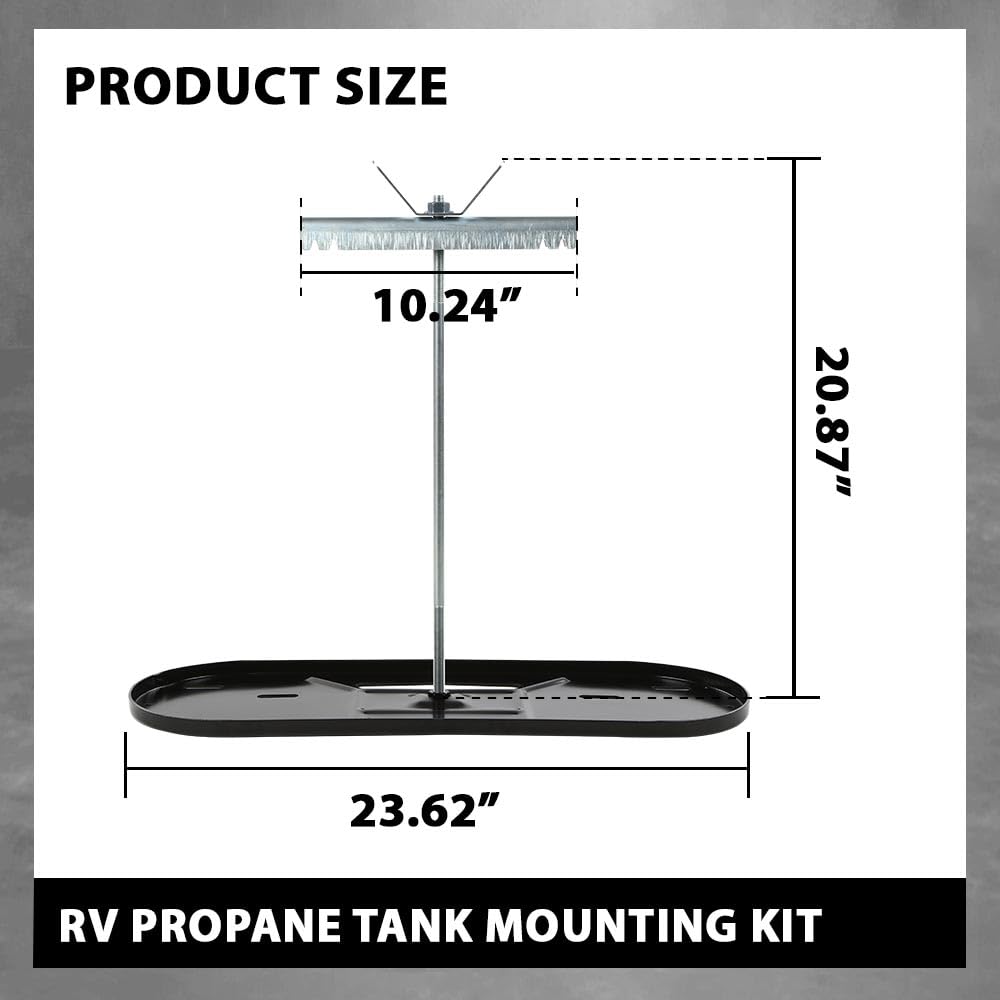 G-PLUS RV Propane Tank Mounting Kit for 20lb 30lb LP Tanks Camper Travel Trailer (Rod Size Increased 2") Propane Tank Holder Dual RV Propane Tank Black