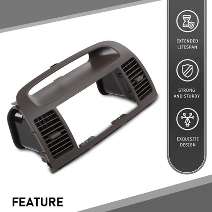 G-PLUS Center Dash Trim Radio Bezel w/Ac Air Vents Compatible with Toyota Camry 2002-2006 Dashboard Radio Panel (Brown ABS Plastic)