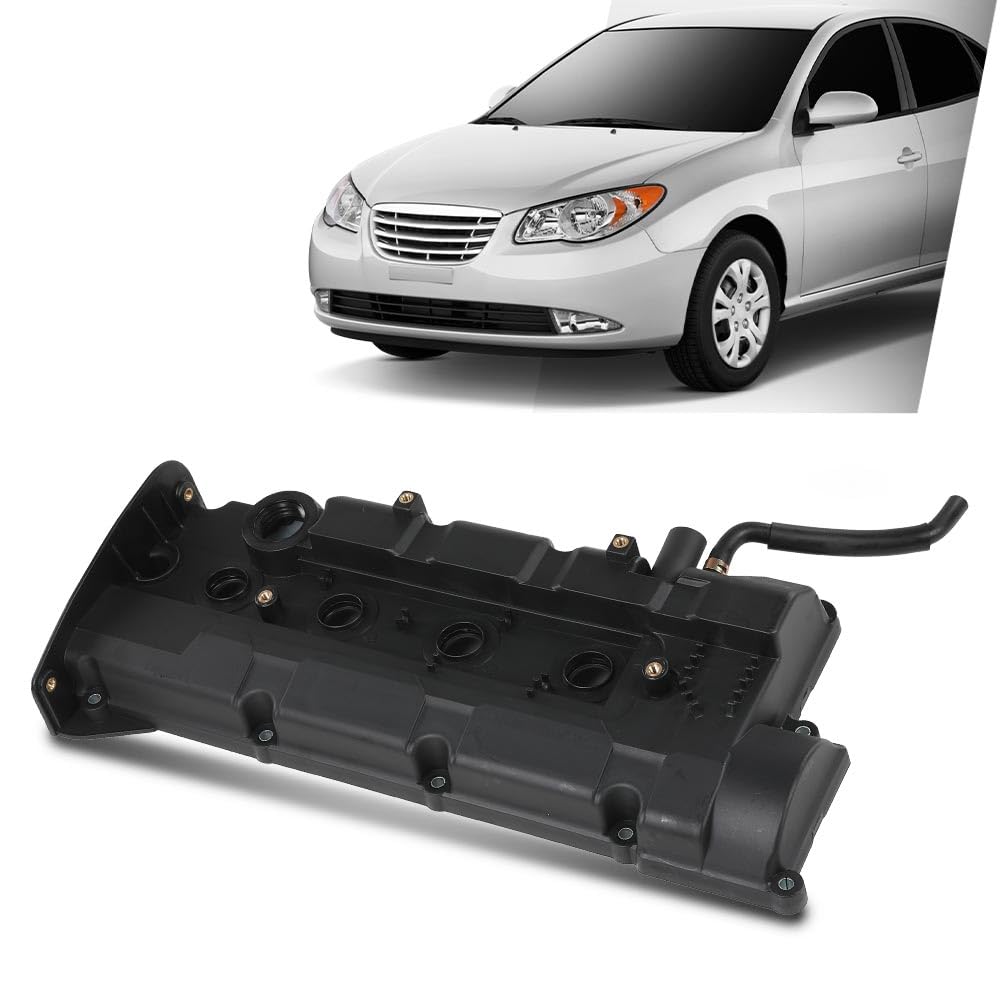 G-PLUS Engine Valve Cover w/Gasket 22410-23100 Compatible with Hyundai Elantra 2004-2006/ Tiburon 2004-2008/ Tucson 2005-2009, Fit Kia Spectra 2004-2009/Spectra5 2005-2009/ Sportage 2005-2010