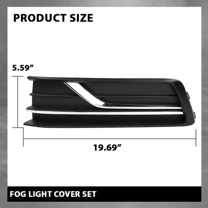 G-PLUS Bumper Lower Fog Light Cover Right and Left Side Compatible with Volkswagen Passat 2016-2019 561854661LRYP, 561854662GRYP, VW1038145, VW1039145