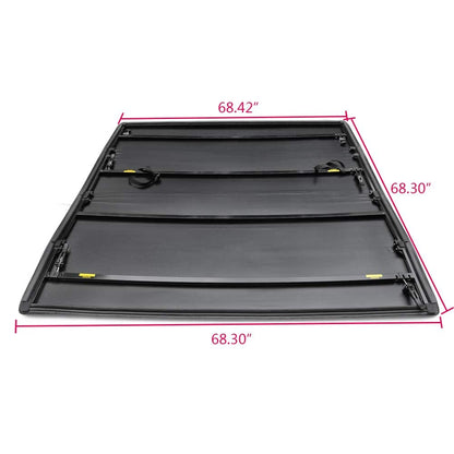 G-PLUS Four Fold Retractable Soft Quad Fold Tonneau Cover Compatible with Ford F150 2004-2008 (Excl. 2004 Heritage)/Compatible with Lincoln Mark LT 2005-2008 | Styleside 5.5' 5.5ft Bed
