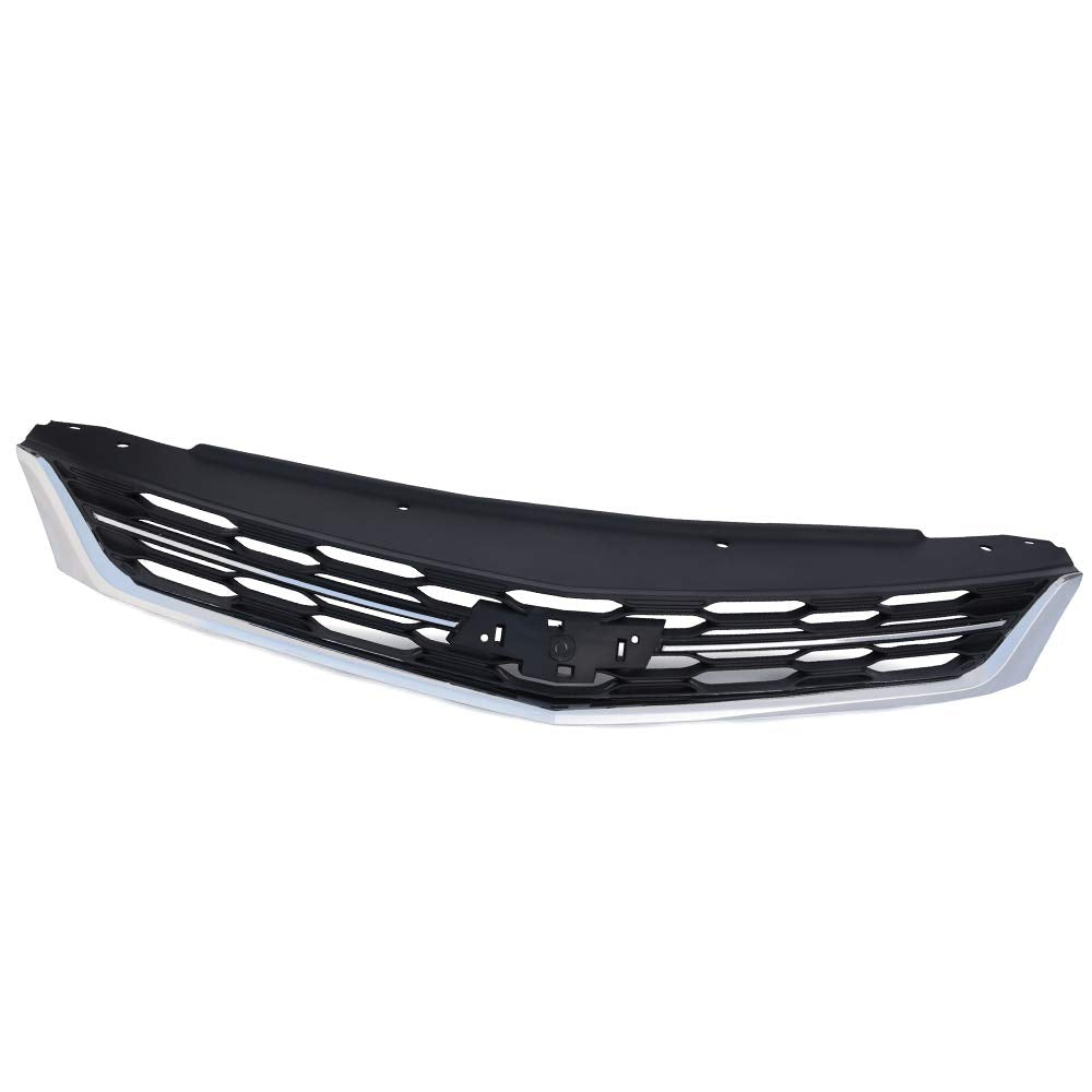 G-PLUS Honeycomb Grille Mesh Assembly Black Covers Automotive Car Front Bumper Upper Grille Compatible with Chevr Cruze 2016-2017