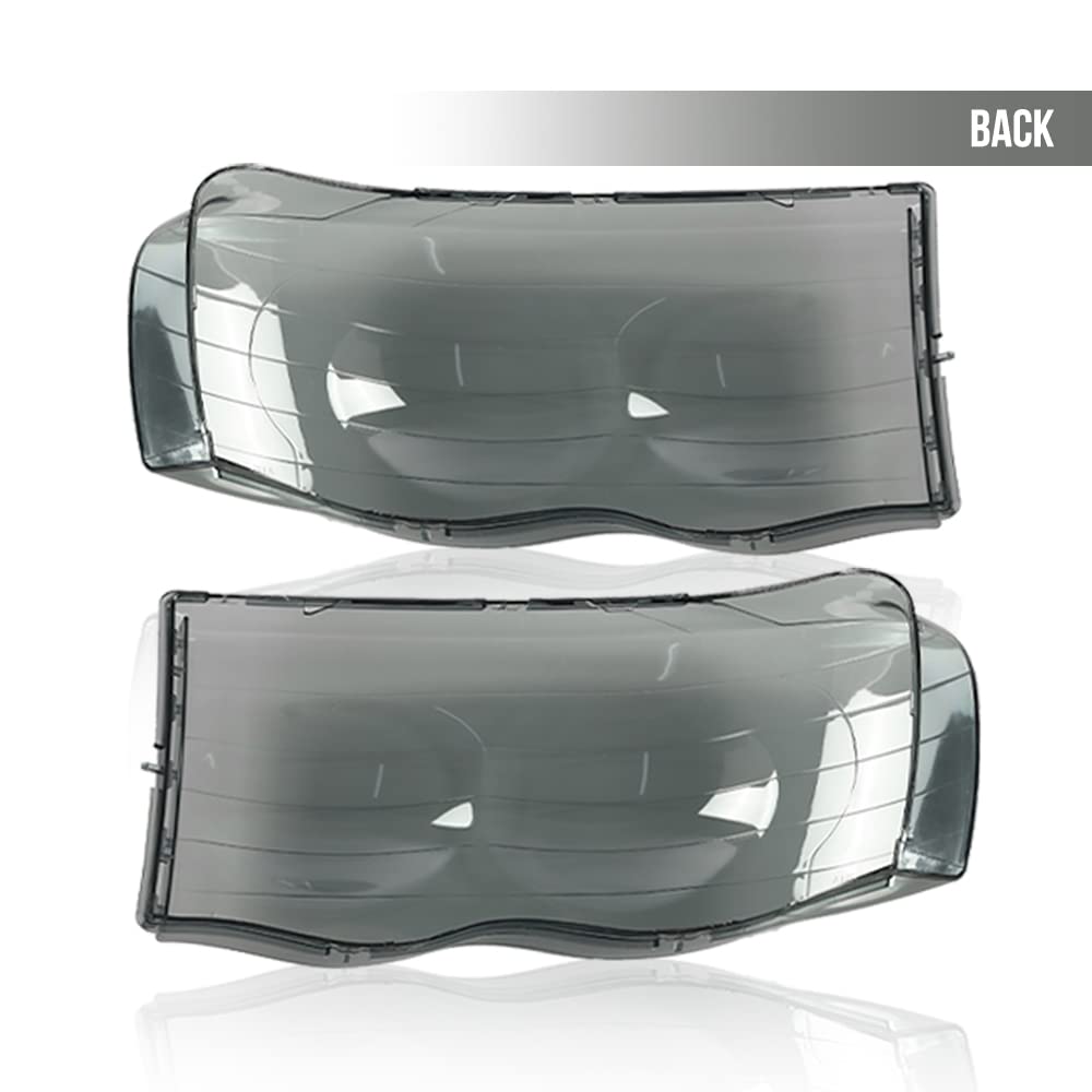 G-PLUS Chrome Housing Amber Corner Headlight Lamps Cover Smoke Compatible with 2002-2005 Dodge Ram 1500/2003-2005 Dodge Ram 2500 3500 55077121AF 55077120AF 55077121AG 55077120AG