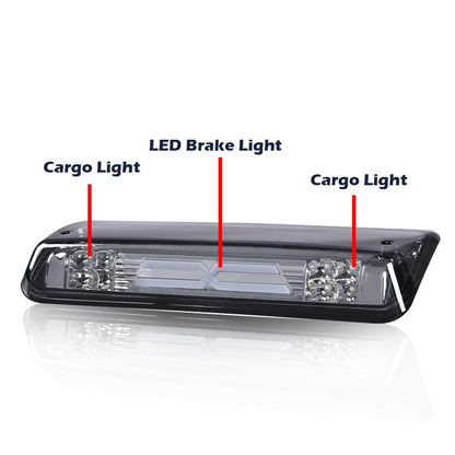 G-PLUS Rear LED 3rd Brake Lights Assembly Compatible with 2004-2008 Ford F150/Lobo Tail Brake Cargo Lamp Clear Lens Chrome Bottoms