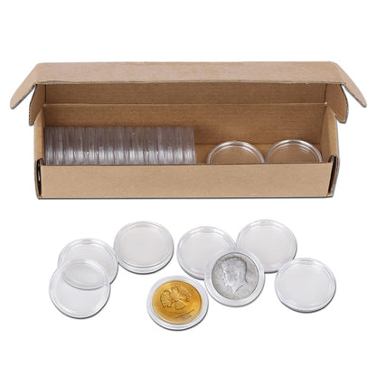 G-PLUS 25PCS 30.6mm Direct Fit Airtight Coin Holders Capsule Fit JFK Half Dollar w/Box
