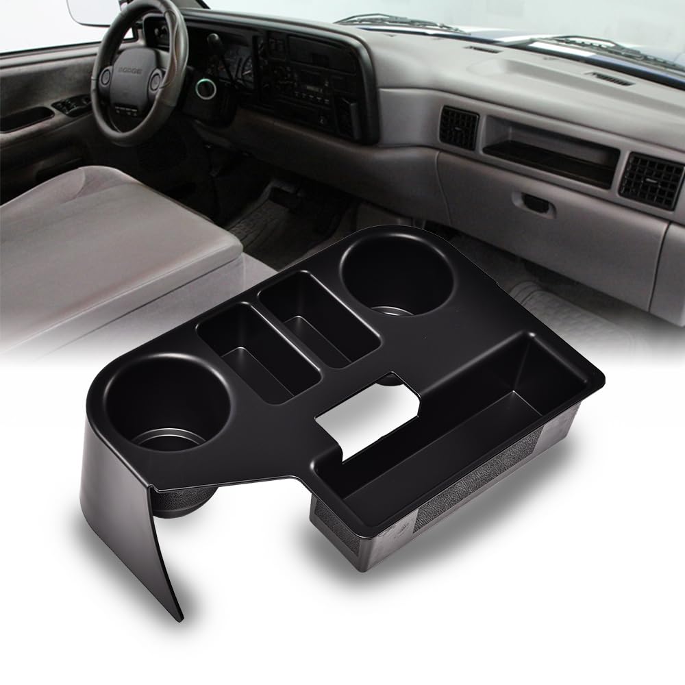 G-PLUS Center Console Cupholder Cup Holder Compatible with Dodge Ram 1500/2500/3500 1994-1997 Black