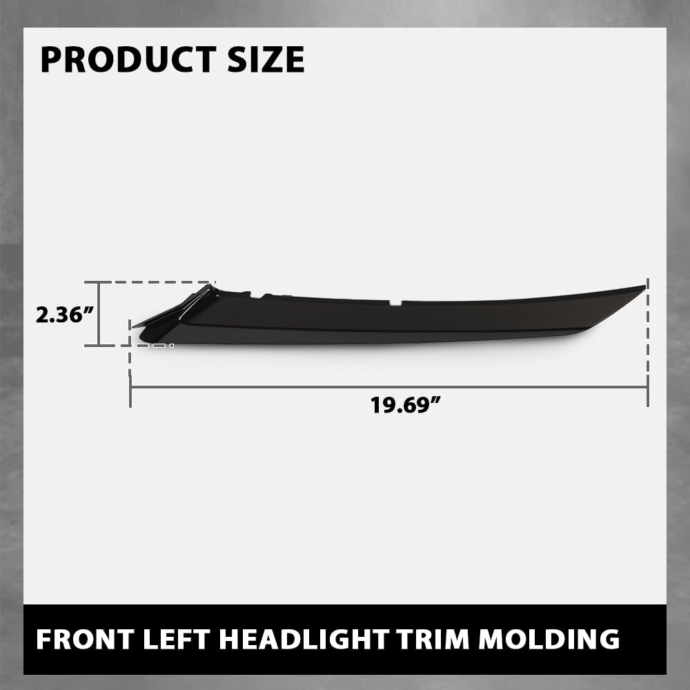 G-PLUS Front Left Headlight Trim Molding Compatible with Toyota Camry SE XSE 2018-2024 Black 5271306100, 5271333030