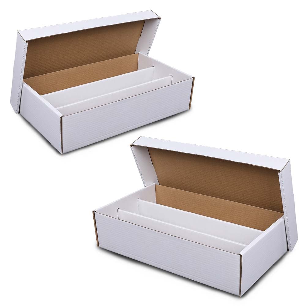 G-PLUS Card Storage Box Cardboard Baseball Monster Trading Card 3000 Count Versatile Corrugated Cardboard Box 2 Pack