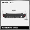 G-PLUS Rear Bumper Cover Compatible with Toyota Corolla Cross 2022-2025, Fit L & LE Models Without Park Assist Sensor Holes Only, TO1100363, 521590A200, 187-11272, Black