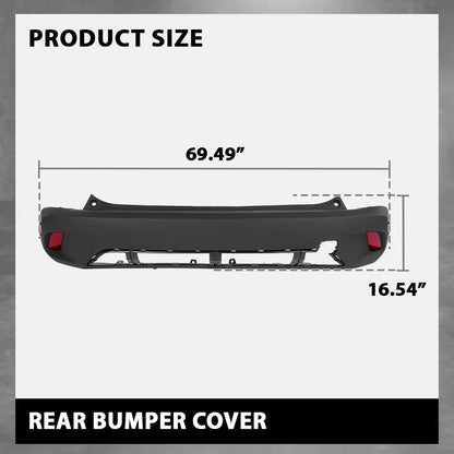 G-PLUS Rear Bumper Cover Compatible with Toyota Corolla Cross 2022-2025, Fit L & LE Models Without Park Assist Sensor Holes Only, TO1100363, 521590A200, 187-11272, Black