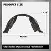 G-PLUS Fender Liner Splash Shield Front Right Compatible with Jaguar XF XFR XFR-S 2012-2015 C2Z22403