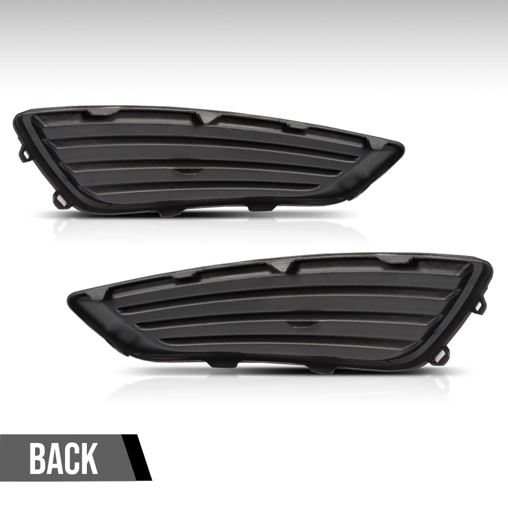 Fog Light Lamp Assembly Trim Bezel Cover Compatible with Ford Focus S/SE Models 2015 2016 2017 2018 Matte Black Front Left Driver Side FO1038150 + Right Passenger Side FO1039150