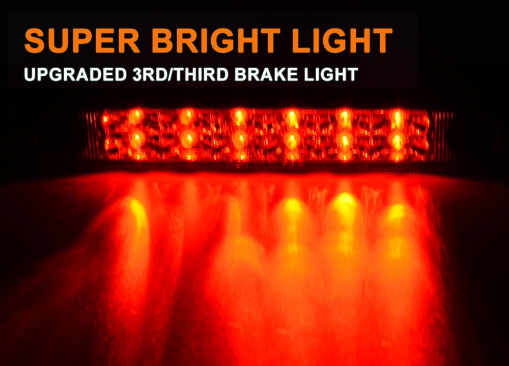 G-PLUS Smoked High Mount Stop Cargo Light LED 3rd Third Brake Light Assembly Compatible With Nissan Frontier Pickup 2001-2004