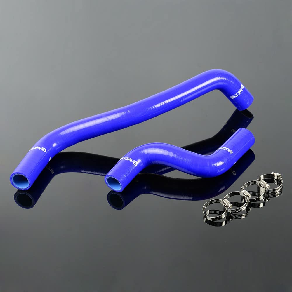 G-PLUS Silicone Radiator Coolant Tube Hose Kit Clamps Compatible With Toyota Starlet EP82 Glanza 4E-FTE GT Turbo,Blue