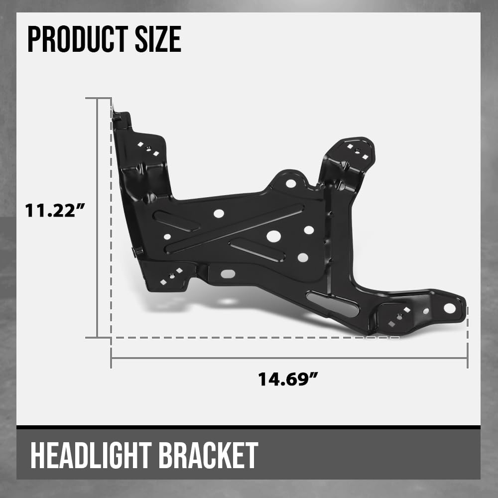 G-PLUS Right Fender Headlight Mounting Bracket Compatible with Porsche Cayenne 2015 2016 2017 2018 95850326000GRV, 958-503-260-00-GRV Black