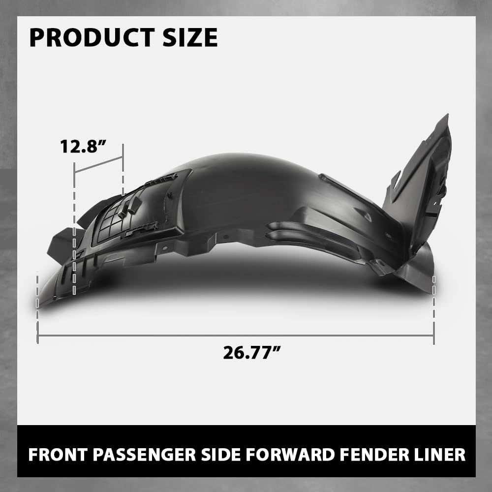 G-PLUS Front Passenger Side Forward Fender Liner Fit Benz GLE300d 2016,Fit Benz GLE350/GLE400 2016-2019,Fit GLE43/GLE450 AMG 2016-2019,Fit GLE550/GLE550e 2016-2018 1668802905, MB1249187