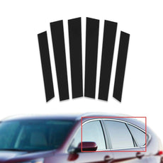G-PLUS Window Pillar Posts 6PCS for Honda CRV 2007-2011 Black Front View