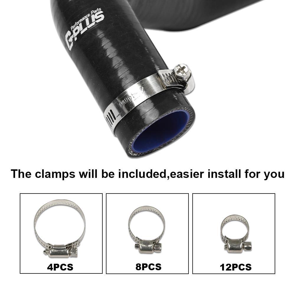 G-PLUS Silicone Radiator Hose Kit w/Clamps Compatible with Honda/Acura Integra DC4 DB7 RS LS GS SE with B18B1 Engine 1994-2001 Black