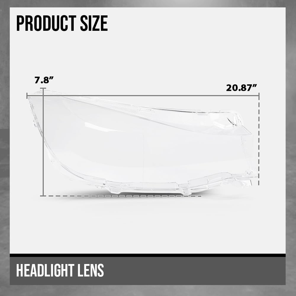 G-PLUS Headlight Lens Cover Compatible with BMW F34 GT 330i 340i 2017-2019 Left & Right Pair Front Headlamp Lens Cover Clear