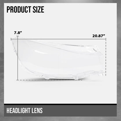 G-PLUS Headlight Lens Cover Compatible with BMW F34 GT 330i 340i 2017-2019 Left & Right Pair Front Headlamp Lens Cover Clear
