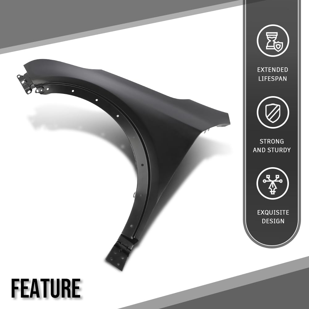 G-PLUS Front Left Fender Compatible with Cadillac XT4 (submodel: Luxury, Premium Luxury, Sport) 2019-2023 Left Driver Side Fender 84216122, GM1240412 Black