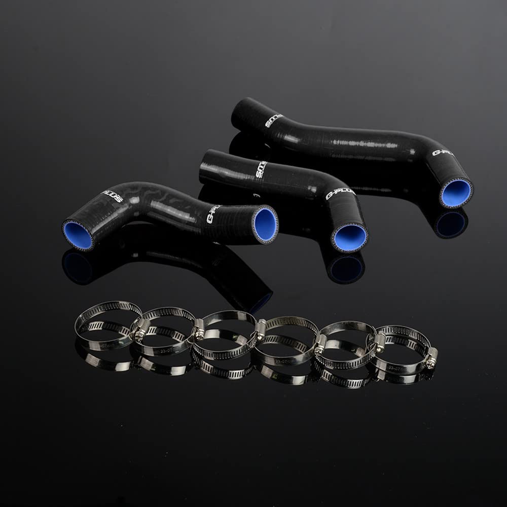 G-PLUS Silicone Radiator Hose Kit w/Clamps Compatible with Mazda MX5 MX-5 Miata NA6CE B6ZE 1.6L 1889-1993 (Black 3 PCS)