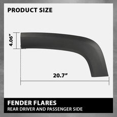 G-PLUS Fender Flares for Jeep Renegade 2015-2023 Left Right Pair Close-up View