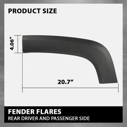 G-PLUS Rear Fender Trim Molding Moulding Driver Left and Passenger Right Compatible with Jeep Renegade 2015-2023 Fender Flares 5XB67LXHAA, 5XB66LXHAA, CH1790104, CH1791104