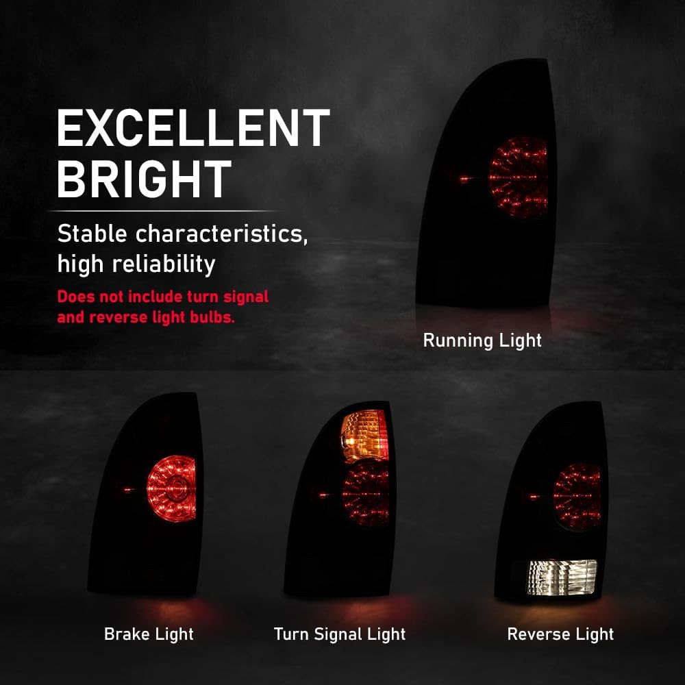 G-PLUS LED Rear Tail Lights Assembly Brake Lamps Left+Right Pair Compatible with Toyota Tacoma 2005-2015 8155004150 Luces Traseras