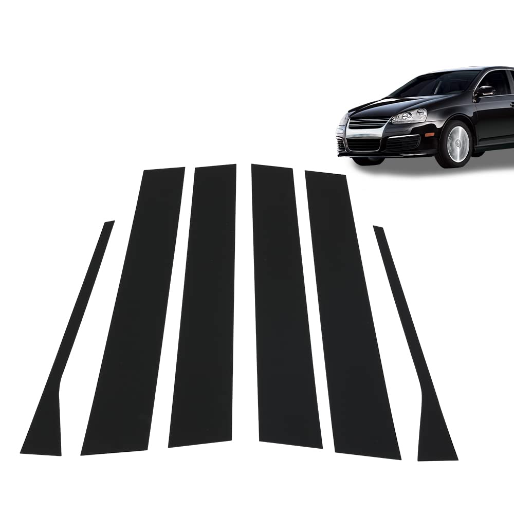 G-PLUS Sedan Door Trim Pillar Posts Compatible with 2006-2010 VW Jetta MK5 Gloss Black 6pcs Set
