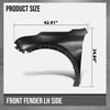G-PLUS Front Left Fender Compatible with Cadillac XT4 (submodel: Luxury, Premium Luxury, Sport) 2019-2023 Left Driver Side Fender 84216122, GM1240412 Black