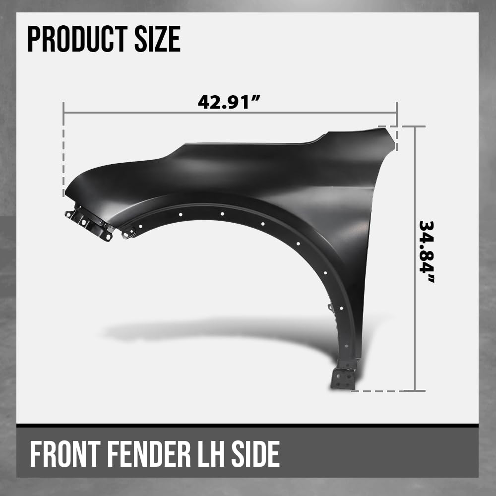G-PLUS Front Left Fender Compatible with Cadillac XT4 (submodel: Luxury, Premium Luxury, Sport) 2019-2023 Left Driver Side Fender 84216122, GM1240412 Black
