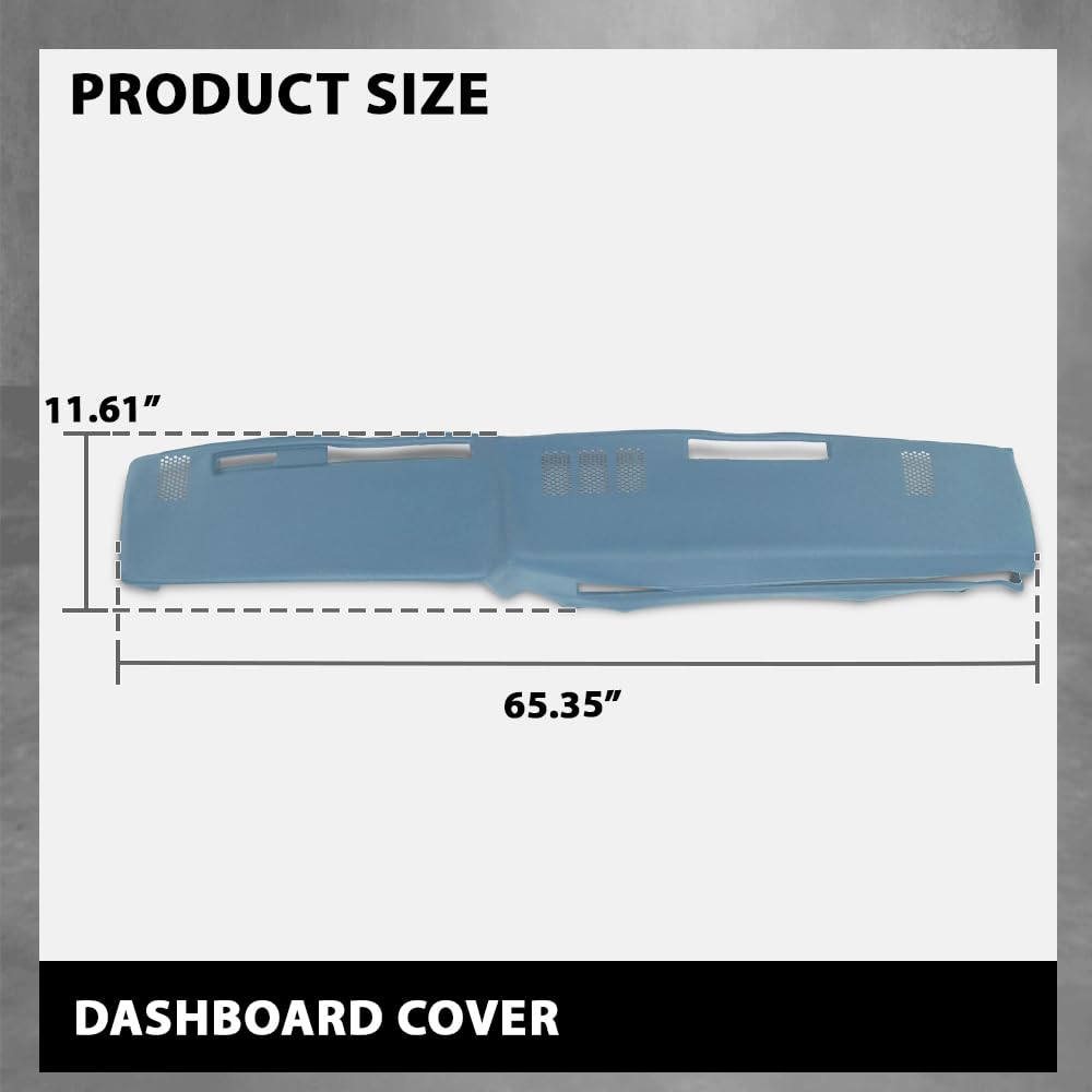 G-PLUS TPE Dash Cover Dashboard Compatible with GMC Chevy Full Size Pickup 1981-1987,Fit GMC Chevy SUV 1981-1991 Light Blue