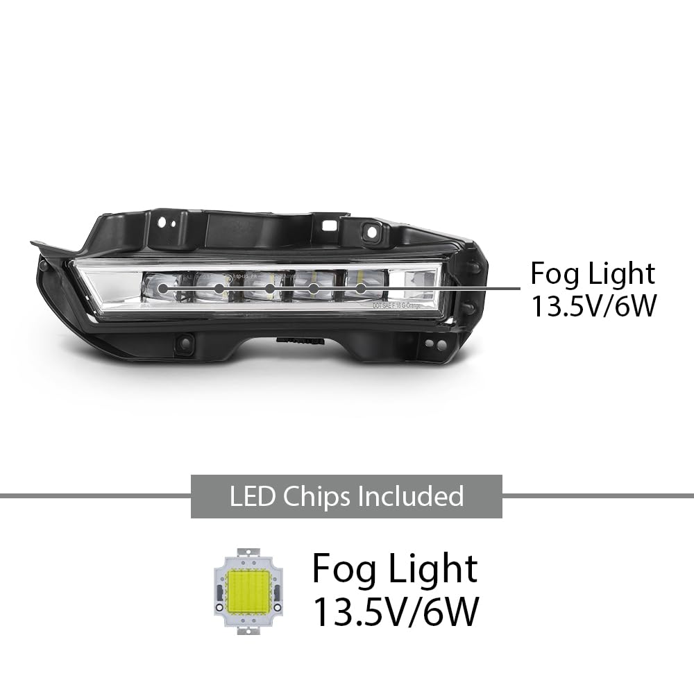 G-PLUS LED Fog Lights w/Wiring + Switch + Covers Set Compatible with Honda HRV HR-V Sport Utility 4-Door 2019-2022 71106T7AJ10,HO1038158,HO2603104 Black
