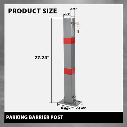 G-PLUS Folding Parking Barrier Lockable Car Bollard Driveway Car Safety Security Post