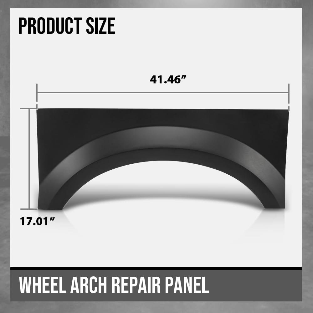 G-PLUS Rear Wheel Arch Repair Patch Panel Pair Fit Ford F250 Super Duty Truck 1999-2010 Fit Ford F350 Super Duty / F450 / F550 1999-2010 Truck without Dual Rear Wheel Flare Mounting Holes Black