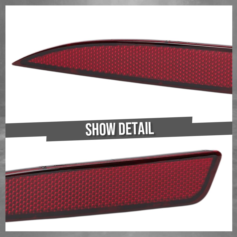 G-PLUS Rear Light Reflector Compatible with VW Scirocco 2009-2017 1K8945105B Red