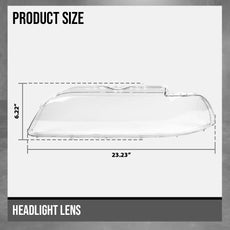 G-PLUS Headlight Lens Cover for BMW 5 Series E39 2000-2003 Pair Clear Side View