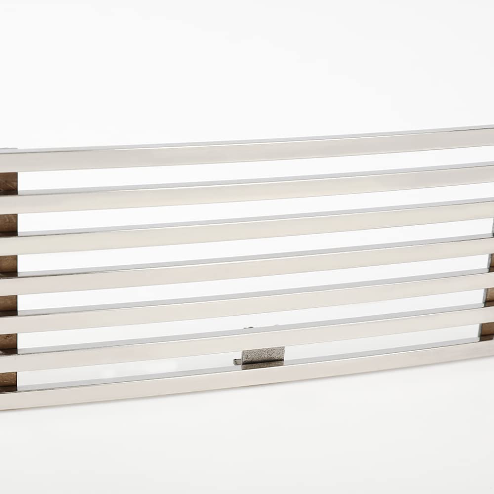 G-PLUS Bumper Stainless Chrome Billet Grille Insert Compatible with Nissan Frontier 2009-2021 Only With Painted/Plastic Bumper